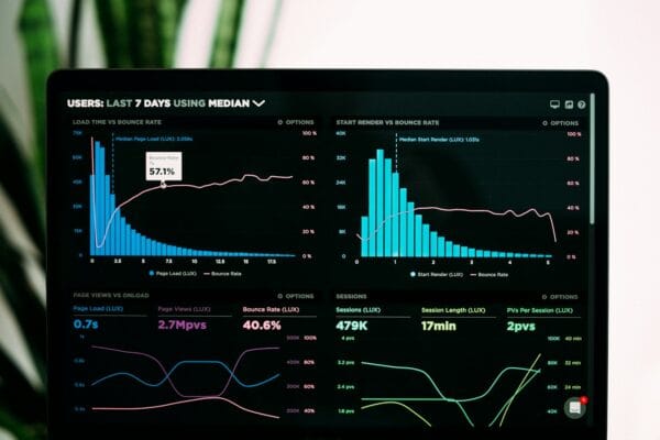 Website technical audit service showing analytics and performance dashboard