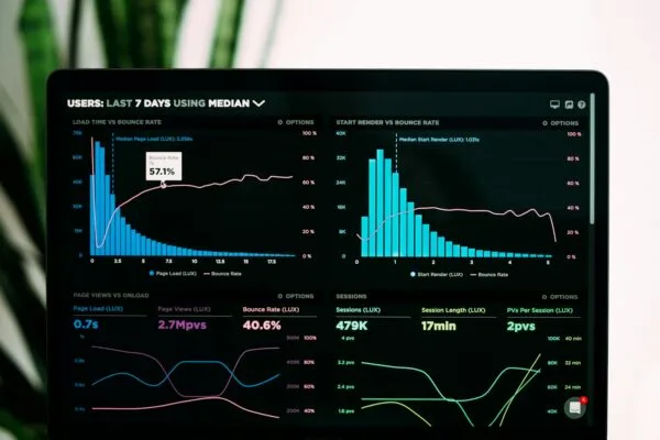 Website technical audit service showing analytics and performance dashboard